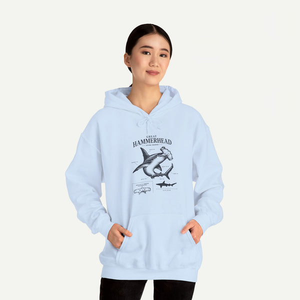 Hammerhead Shark Anatomy Hoodie – Marine Biology Graphic