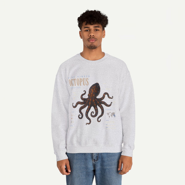 Octopus Anatomy Sweatshirt — Vintage Marine Illustration Crewneck