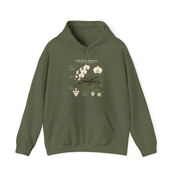 Botanical Orchid Anatomy Hoodie — Vintage Plant Illustration Sweatshirt