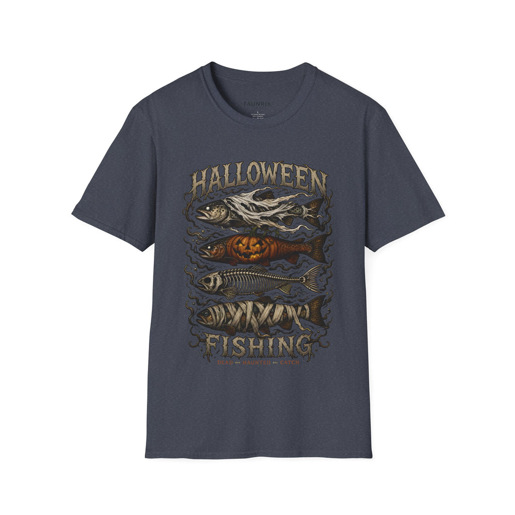 Halloween Fishing T-Shirt — Spooky Pumpkin Fish Graphic Tee