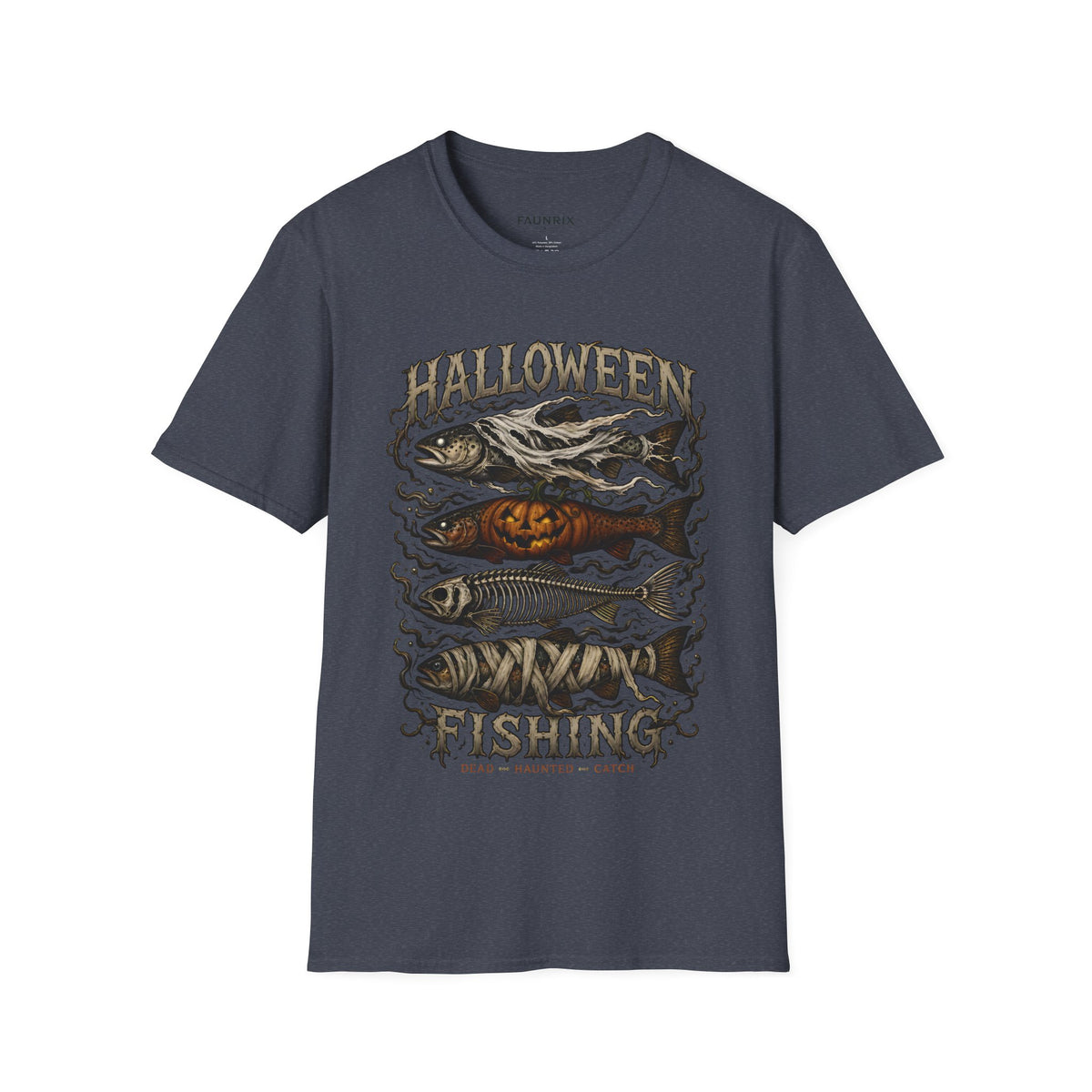 Halloween Fishing T-Shirt — Spooky Pumpkin Fish Graphic Tee