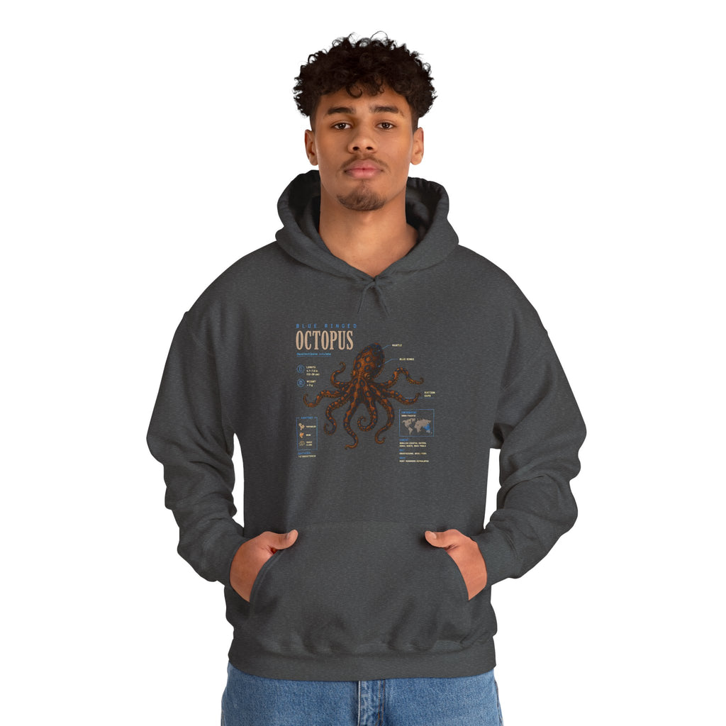 Octopus Specimen Hoodie — Vintage Marine Biology Illustration Sweatshirt