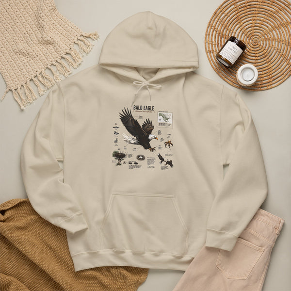Eagle Graphic Hoodie — Bald Eagle Nature Print Sweatshirt