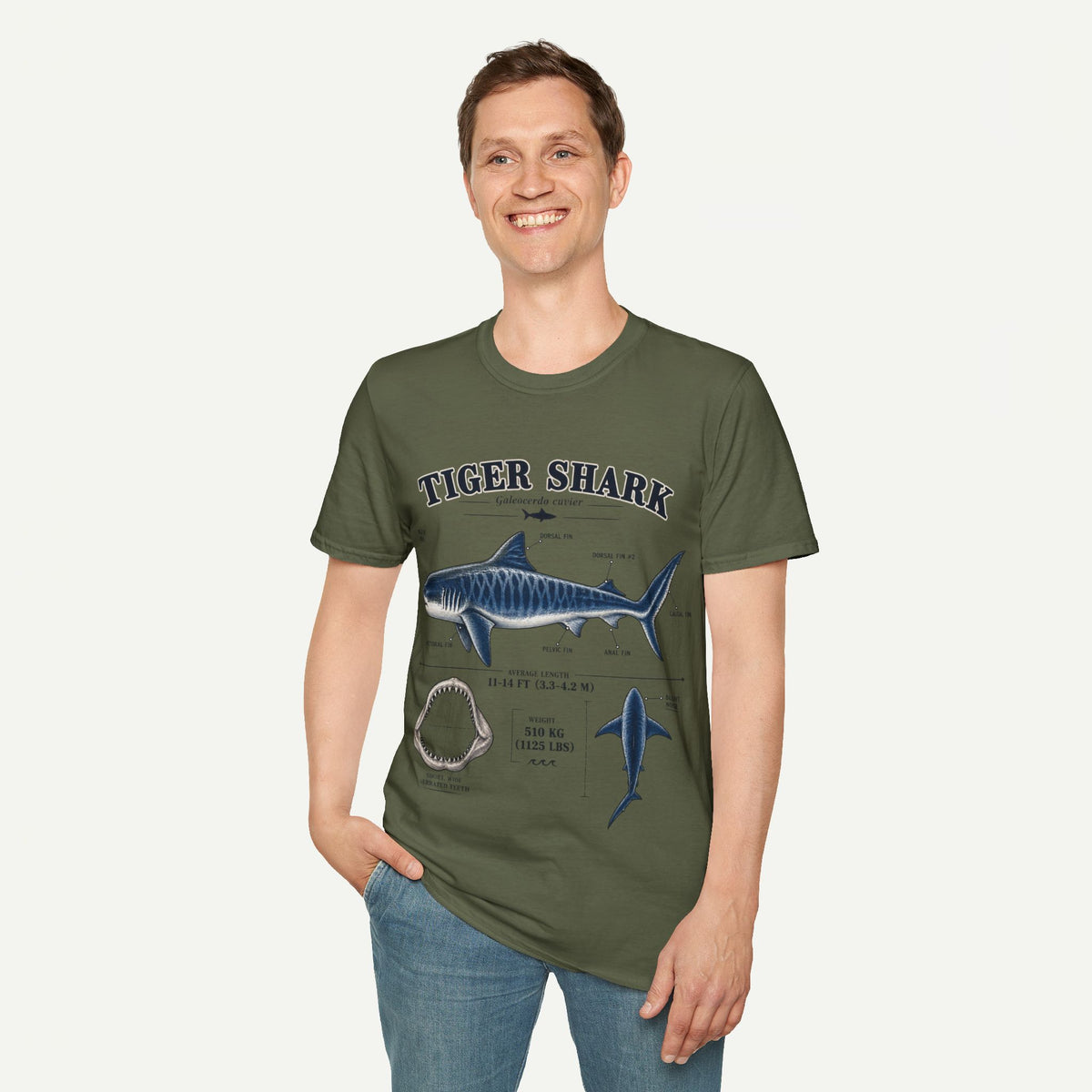 Tiger Shark Anatomy T-Shirt — Vintage Marine Biology Graphic Tee