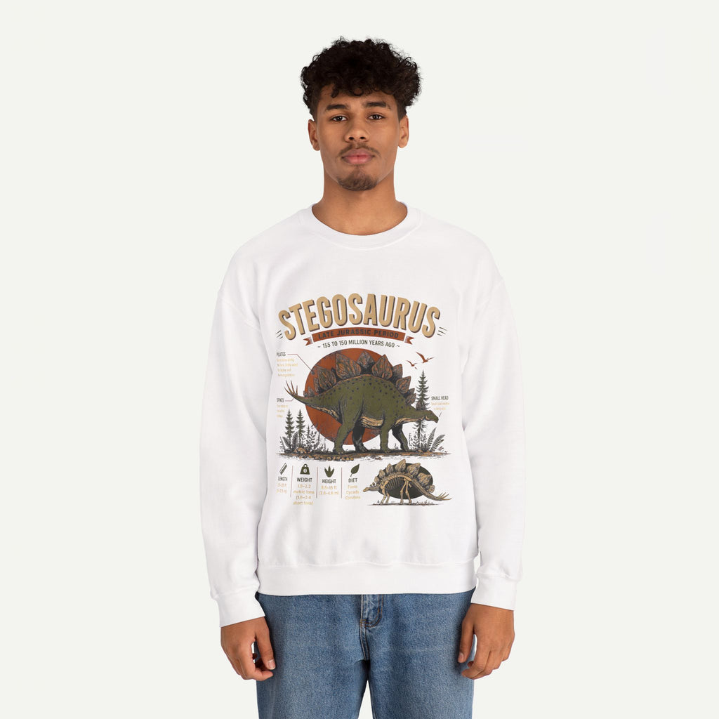 Stegosaurus Anatomy Sweatshirt — Vintage Dino Field Guide Graphic