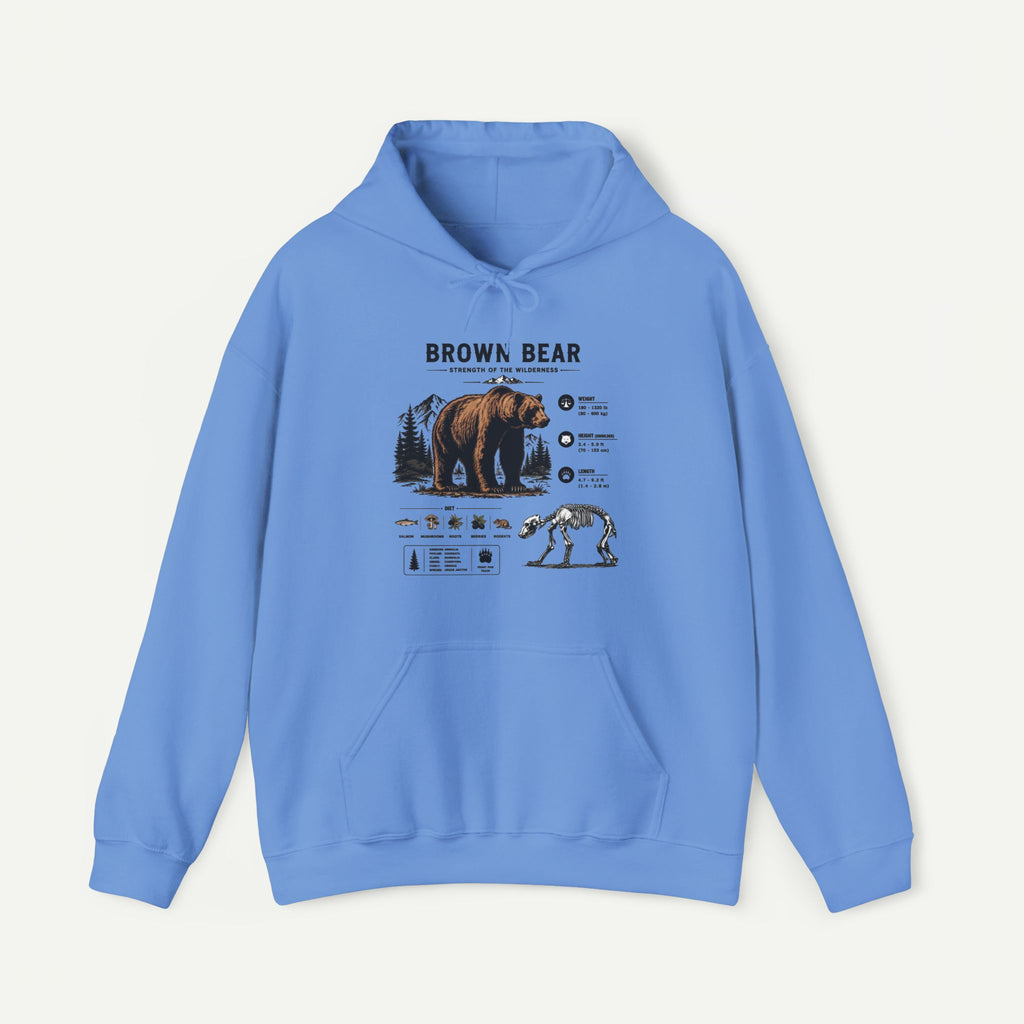 Brown Bear Anatomy Hoodie — Vintage Wildlife Graphic Sweatshirt