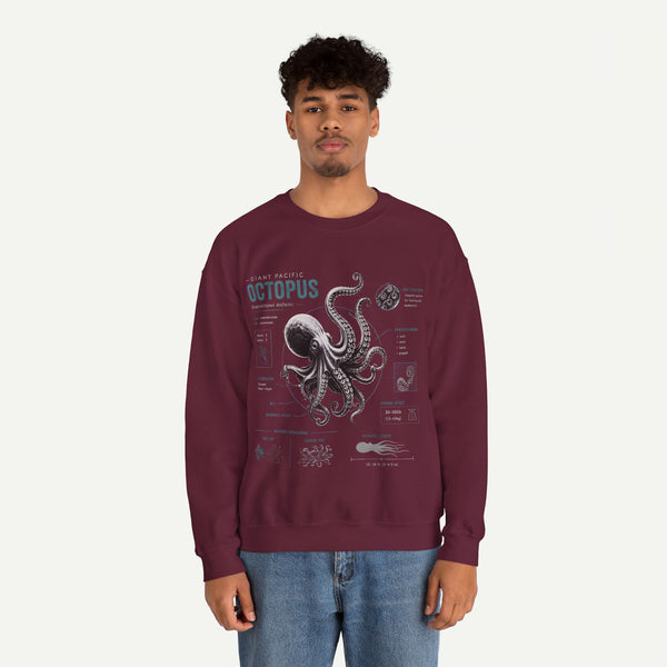 Octopus Anatomy Sweatshirt — Vintage Marine Biology Graphic