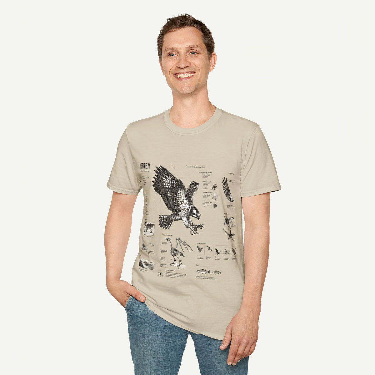 Osprey Anatomy T-Shirt — Vintage Bird Illustration Tee