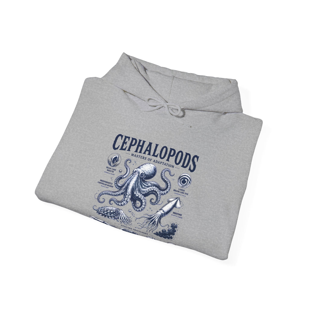 Cephalopods Hoodie — Vintage Marine Octopus Illustration Sweatshirt