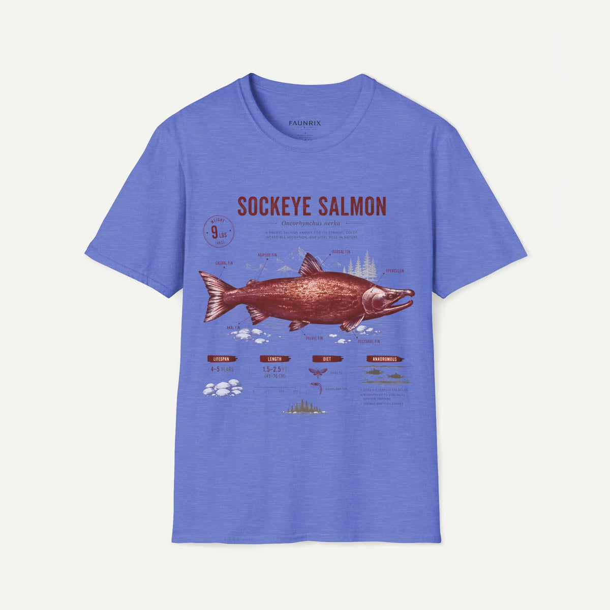 Sockeye Salmon T-Shirt — Vintage Fish Anatomy Tee