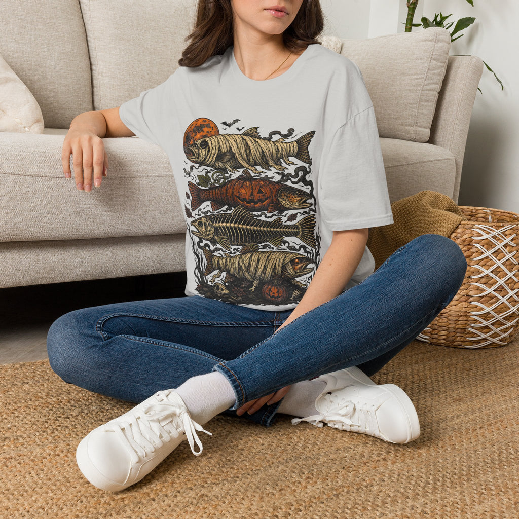 Halloween Pumpkin Fish T-Shirt — Spooky Koi Graphic Tee