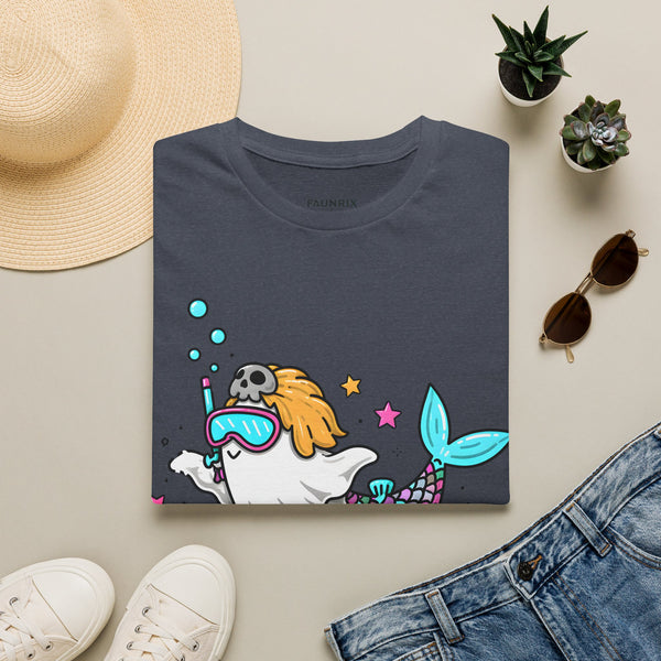 Mermaid Ghost Summerween T-Shirt — Cute Halloween Summer Mashup Tee
