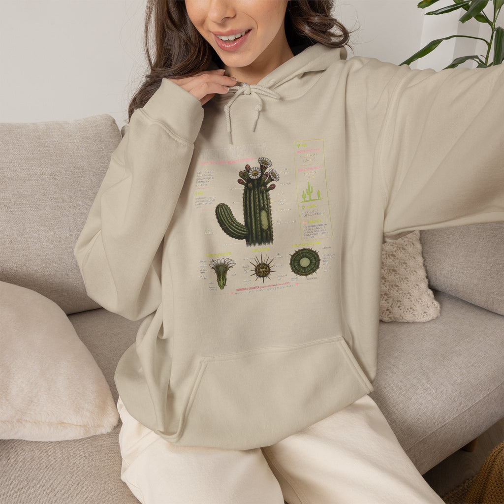 Cactus Anatomy Hoodie — Botanical Saguaro Diagram Sweatshirt