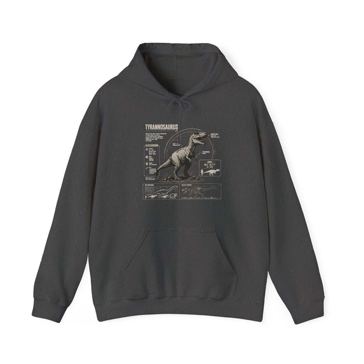 T‑Rex Anatomy Hoodie — Vintage Dinosaur Anatomy Sweatshirt