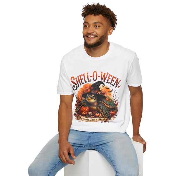 Shell-O-Ween T-Shirt — Spooky Pumpkin Witch Halloween Tee