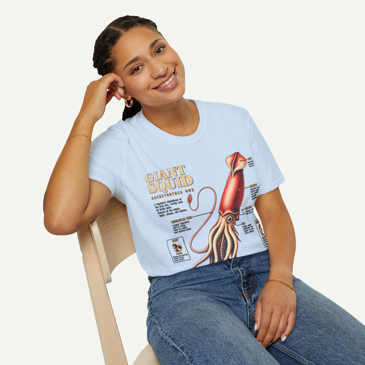 Squid Anatomy Graphic T-Shirt — 'Giant Squid' Vintage Scientific Illustration
