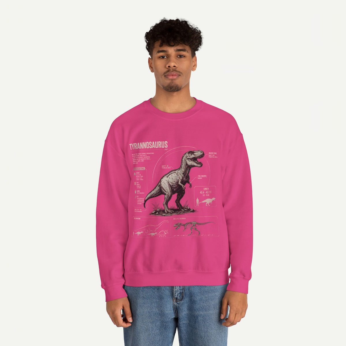 Tyrannosaurus Anatomy Sweatshirt — Vintage Dino Diagram Pullover