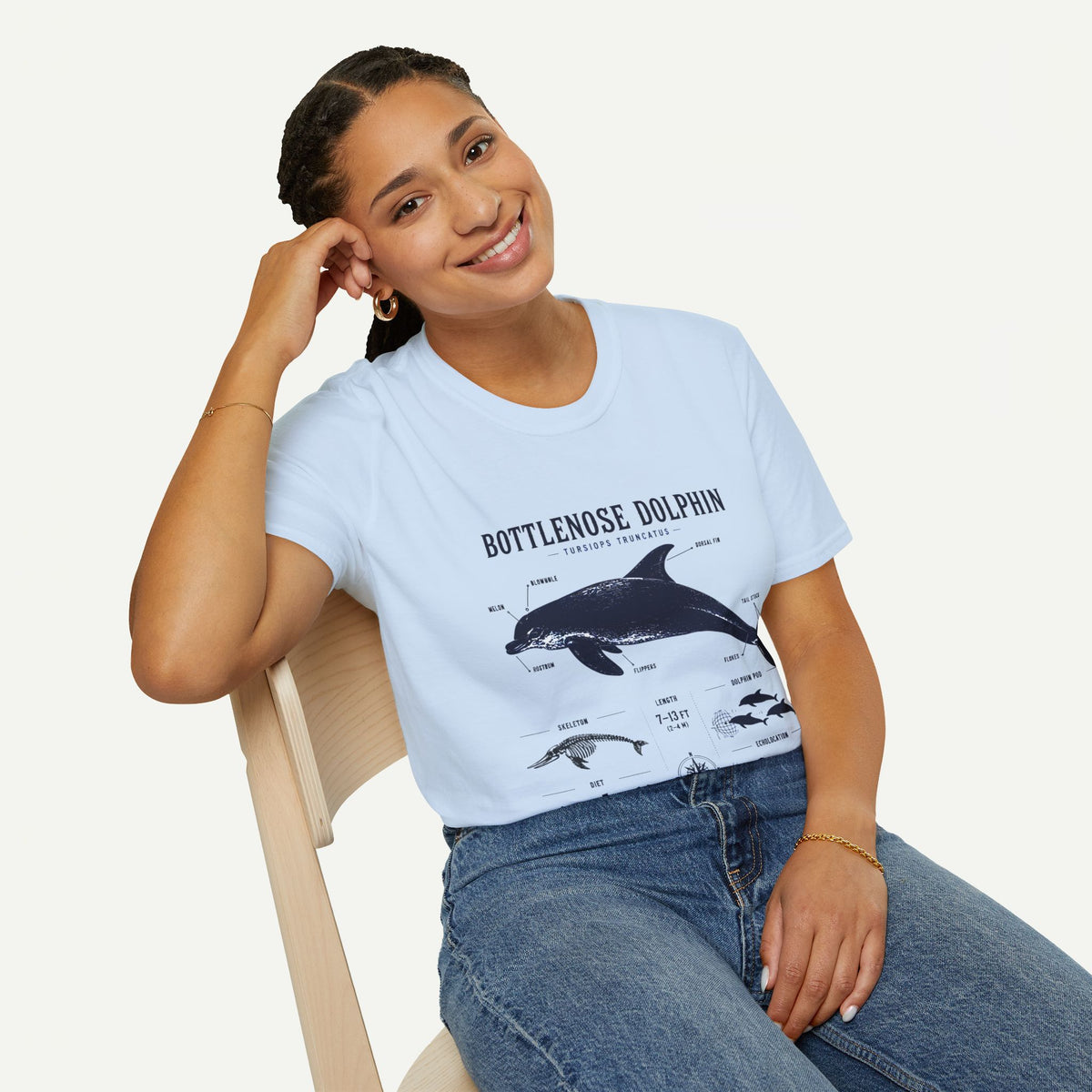 Bottlenose Dolphin Anatomy Tee – Illustrated Marine Life T-Shirt