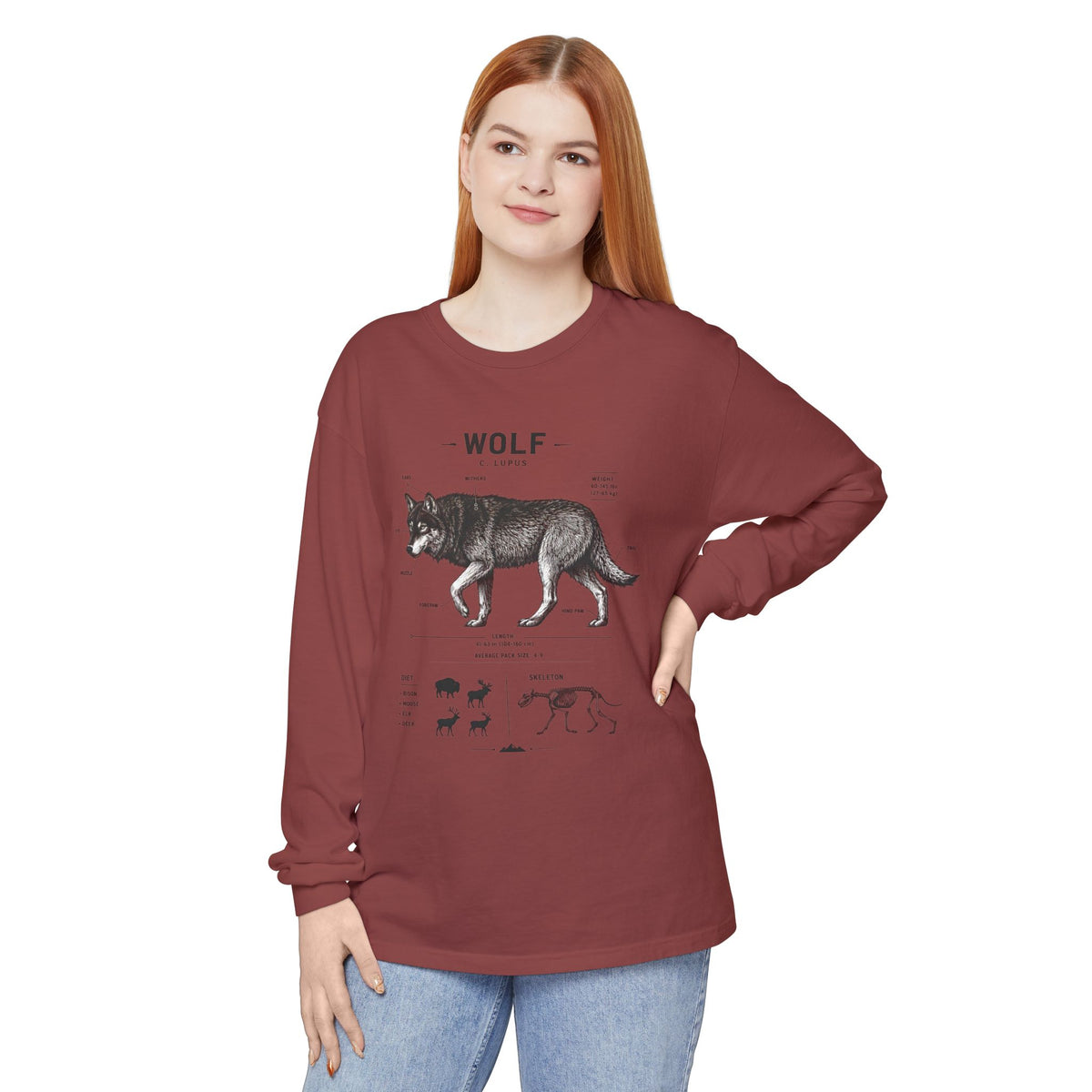 Wolf Anatomy Long Sleeve Tee