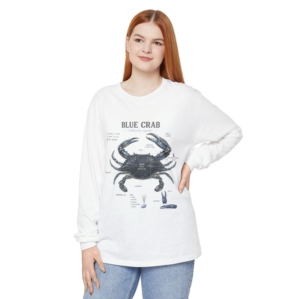 Blue Crab Anatomy Long Sleeve Tee