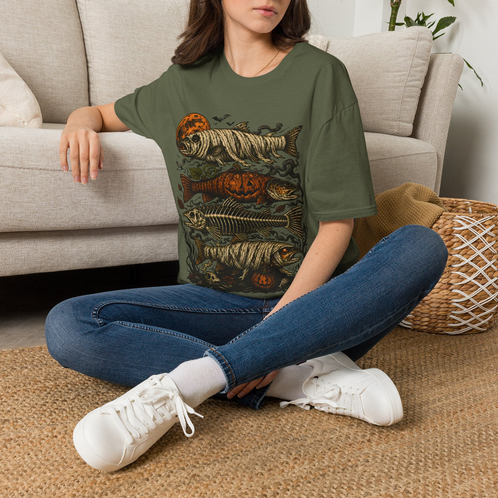 Halloween Pumpkin Fish T-Shirt — Spooky Koi Graphic Tee
