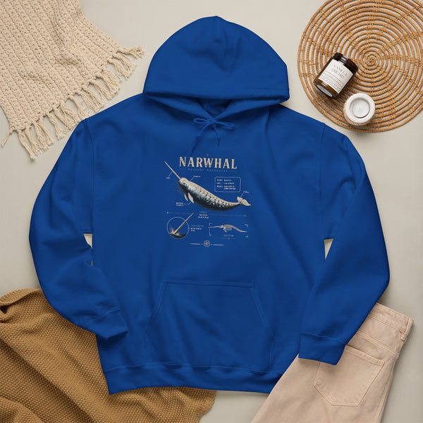 Narwhal Hoodie — Vintage Tailplane Illustration, Aviation Crew Sweatshirt
