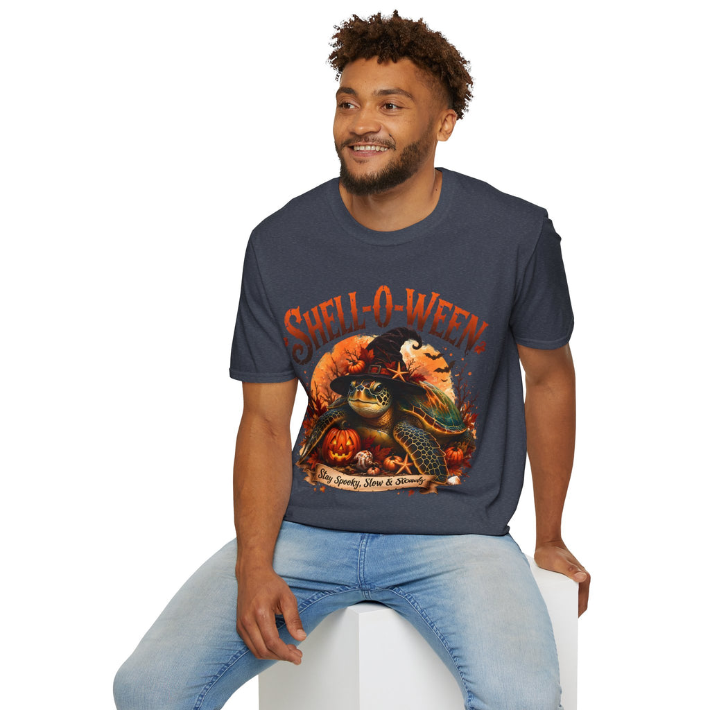 Shell-O-Ween T-Shirt — Spooky Pumpkin Witch Halloween Tee