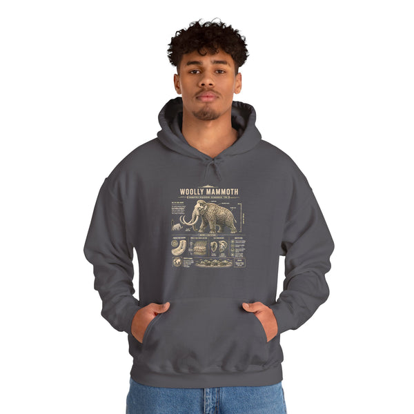 Woolly Mammoth Diagram Hoodie — Vintage Natural History Graphic Sweatshirt