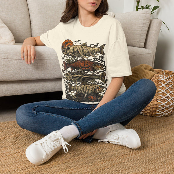 Halloween Pumpkin Fish T-Shirt — Spooky Koi Graphic Tee