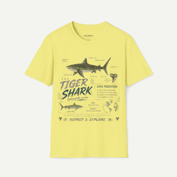Tiger Shark Anatomy Tee — Vintage Apex Predator Graphic T-Shirt