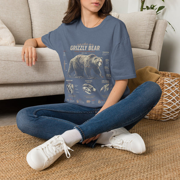 Grizzly Bear Anatomy Vintage Graphic T-Shirt — Wildlife Animal Tee