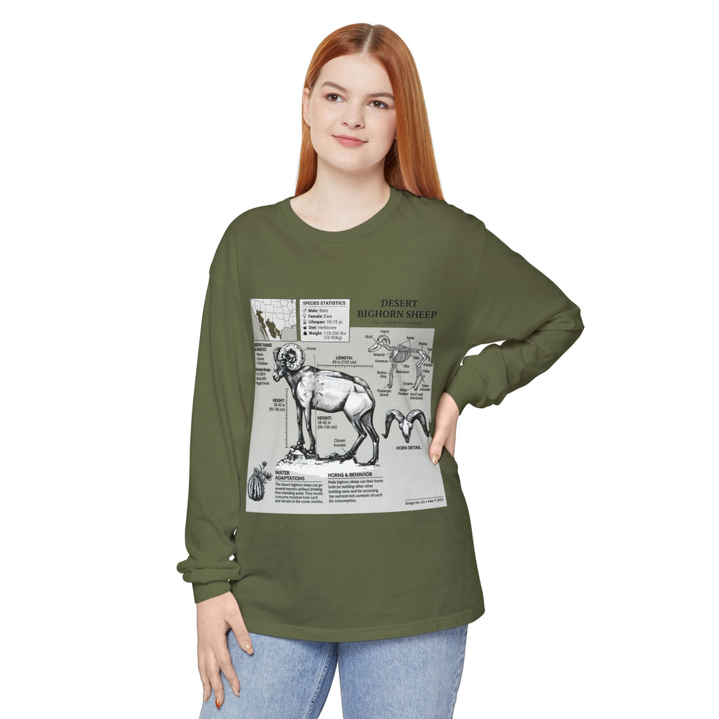 Desert Bighorn Sheep Diagram Long Sleeve T-Shirt