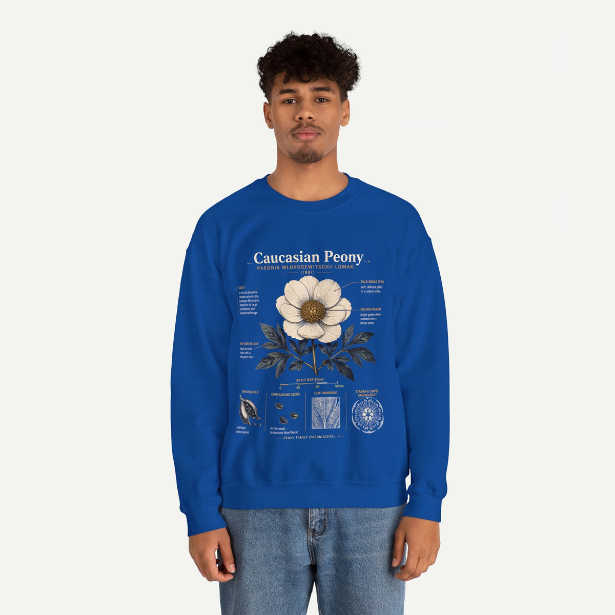 Caucasian Peony Botanical Crewneck Sweatshirt