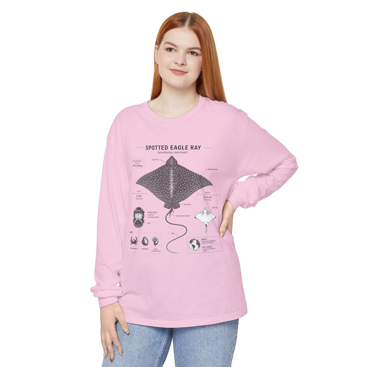 Spotted Eagle Ray Anatomy Long Sleeve Tee