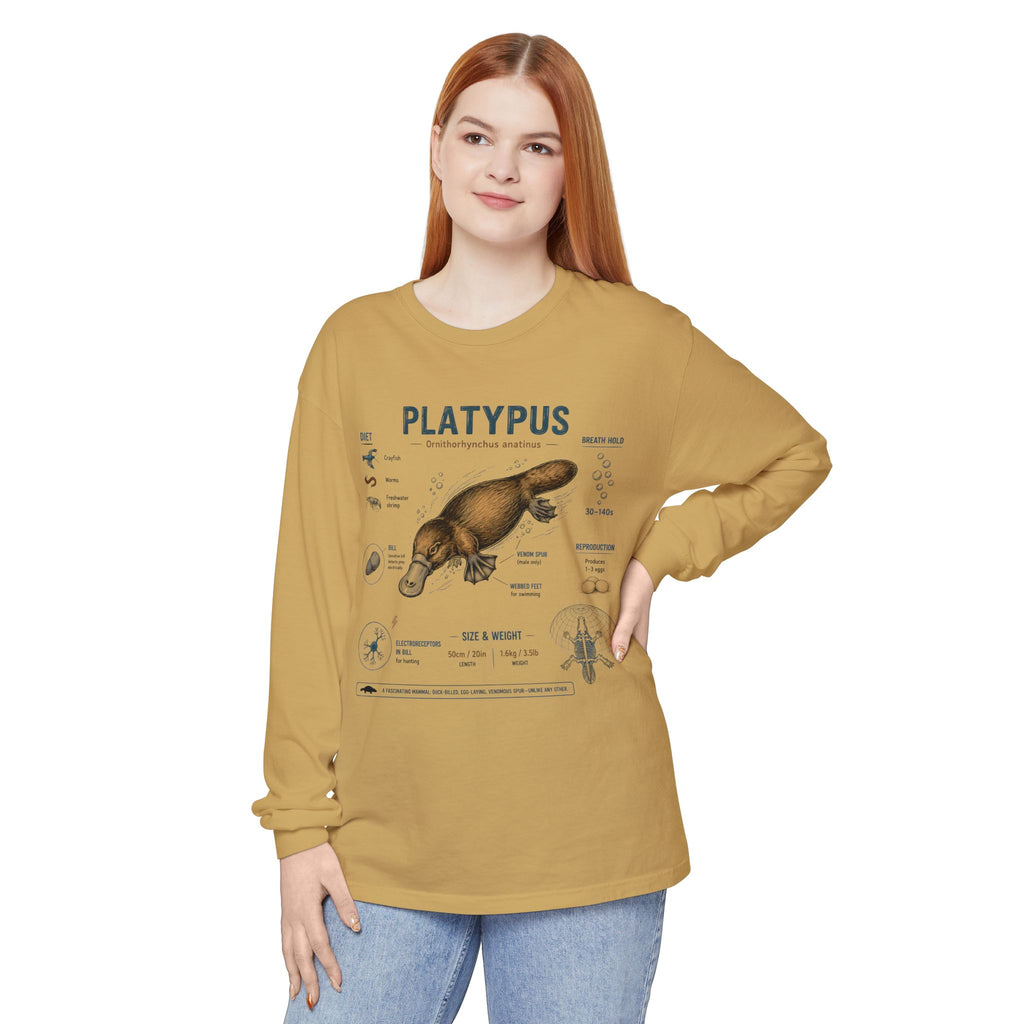 Platypus Anatomy Long Sleeve Tee — Illustrated Scientific Graphic