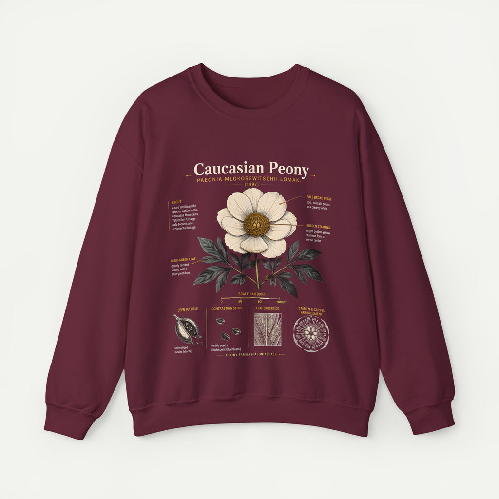 Caucasian Peony Botanical Crewneck Sweatshirt