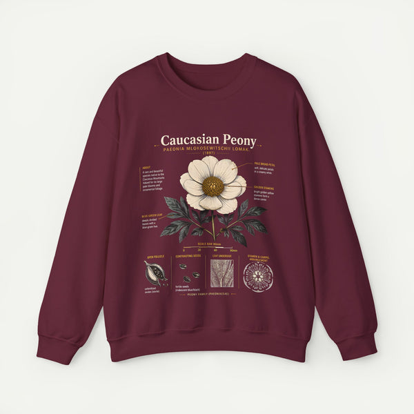 Caucasian Peony Botanical Crewneck Sweatshirt