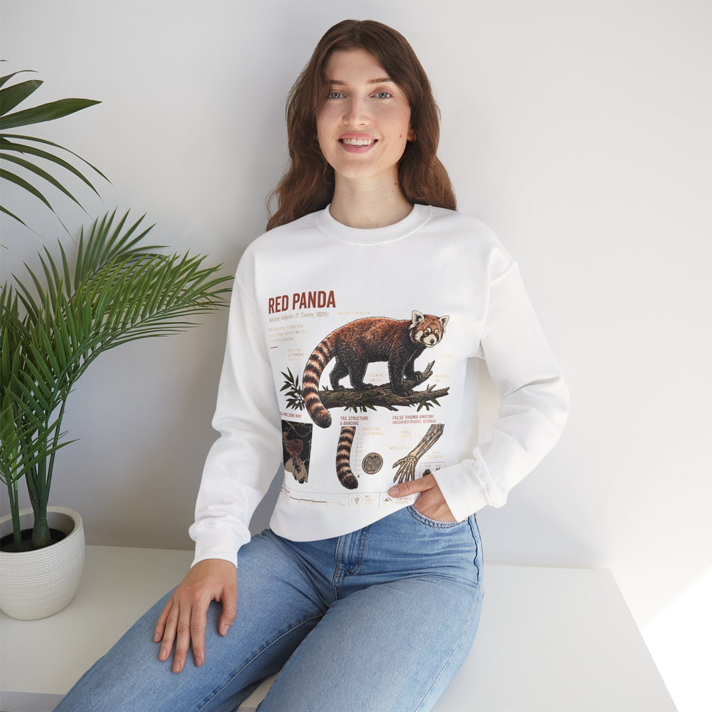 Red Panda Anatomy Sweatshirt — Vintage Wildlife Crewneck