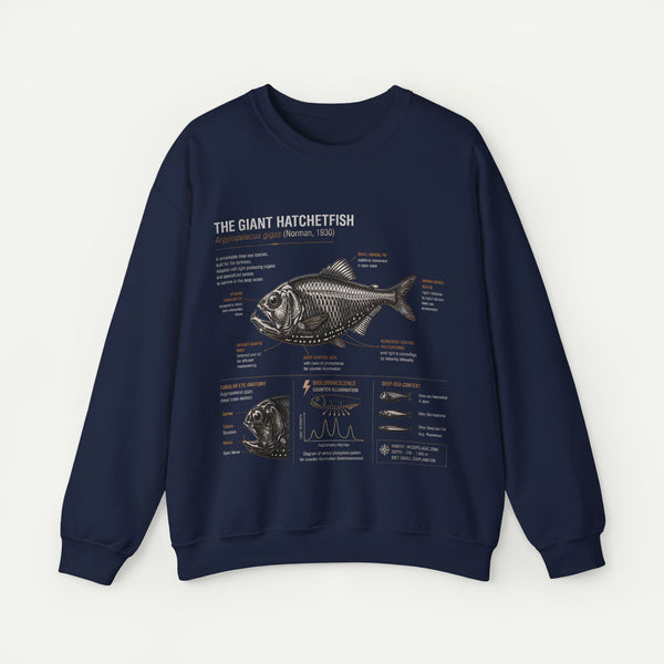 Hatchetfish Anatomy Sweatshirt — The Giant Hatchetfish Marine Science Crewneck