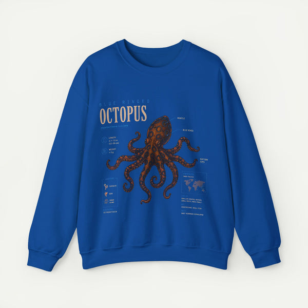 Octopus Anatomy Sweatshirt — Vintage Marine Illustration Crewneck