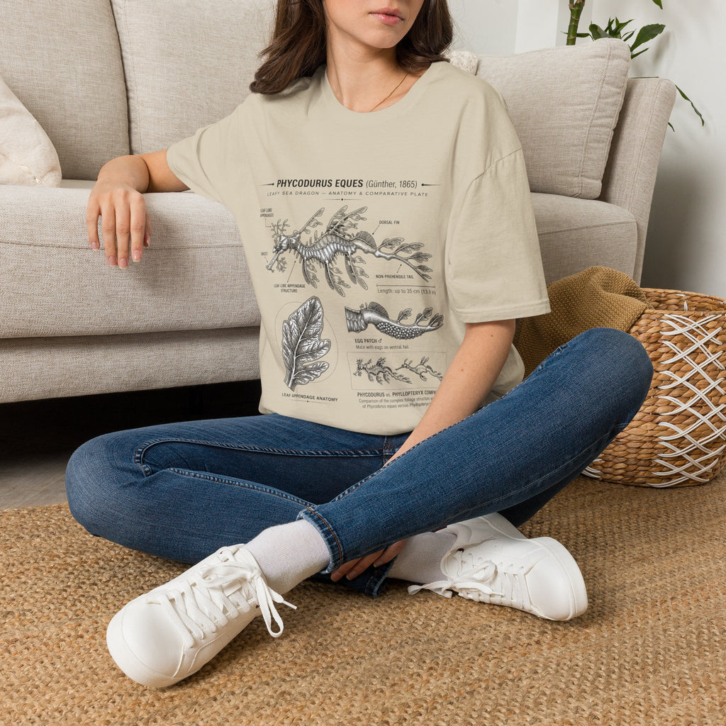 Sea Dragon Anatomy T-Shirt — Phycodurus Eques Botanical Illustration Tee