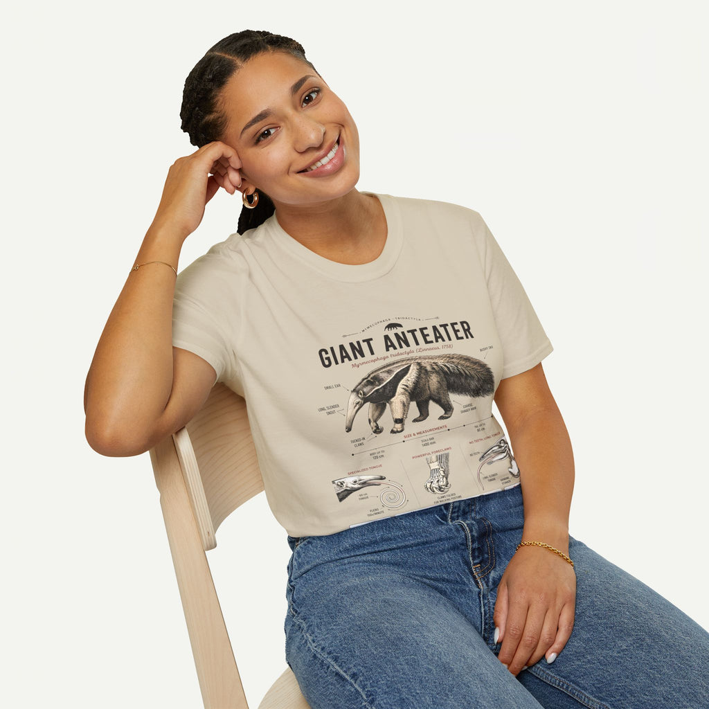 Giant Anteater Anatomy Tee — Vintage Natural History Animal Graphic T-Shirt