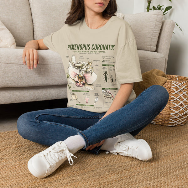 Mantis Anatomy Tee — Hymenopus Coronatus Orchid Mantis Illustration