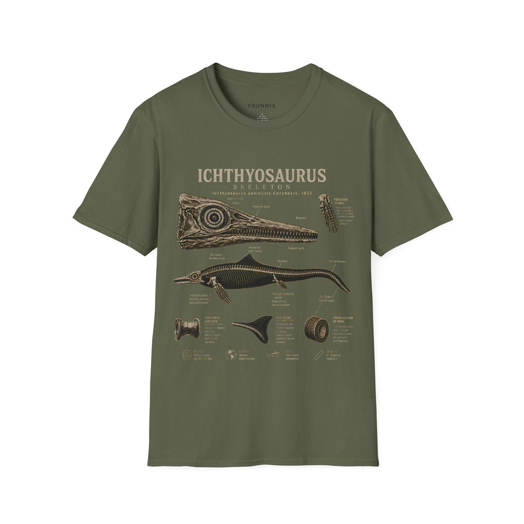 Ichthyosaurus Fossil Illustration T-Shirt