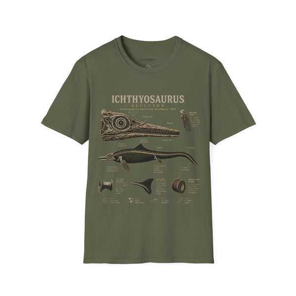 Ichthyosaurus Fossil Illustration T-Shirt
