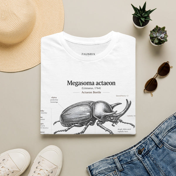 Beetle Anatomy T-Shirt — Megasoma actaeon Scientific Illustration Tee