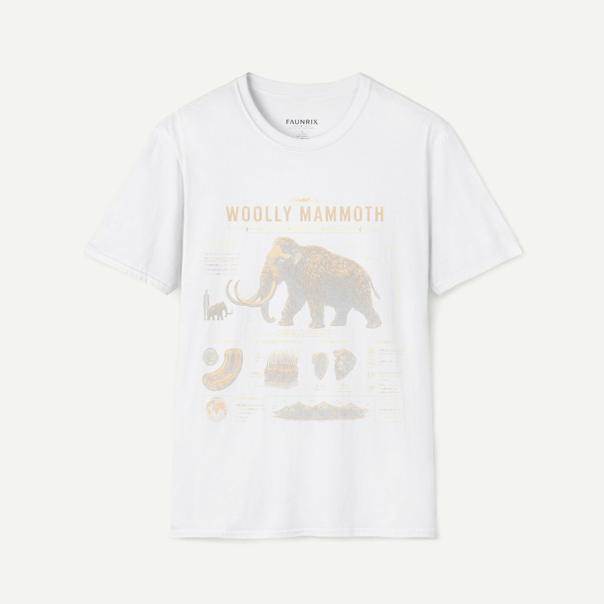 Woolly Mammoth Anatomy T-Shirt — Vintage Ice Age Graphic Tee