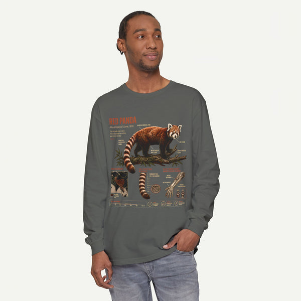 Red Panda Illustration Long Sleeve Tee — Wildlife Field Guide Graphic