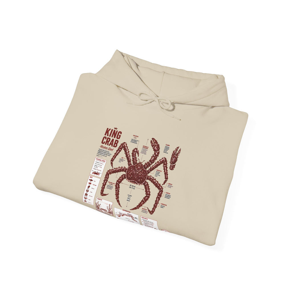 King Crab Anatomy Hoodie — Vintage Seafood Diagram Sweatshirt