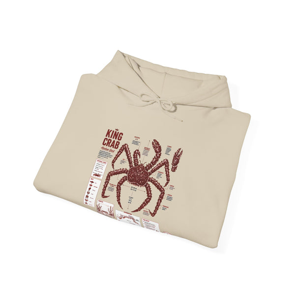 King Crab Anatomy Hoodie — Vintage Seafood Diagram Sweatshirt